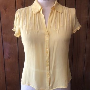 Silk chiffon button down blouse